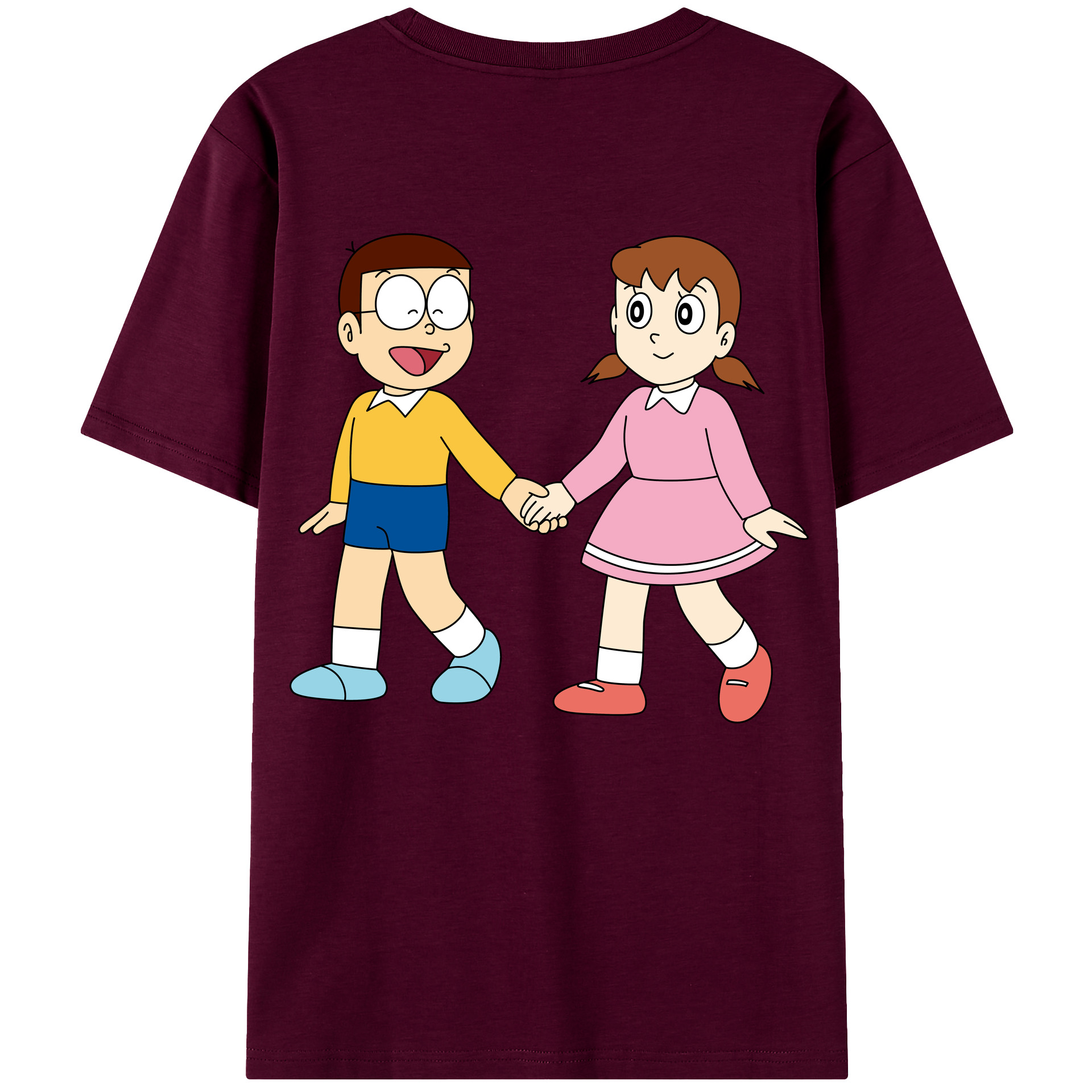 （画像用） ドラえもん 野比 のび太 Doraemon Nobita Nobi レディース半袖Tシャツ(バックプリント)